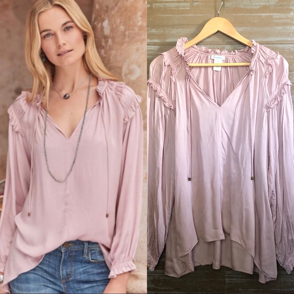 💗Sundance So In Love Ruffle Peasant Blouse